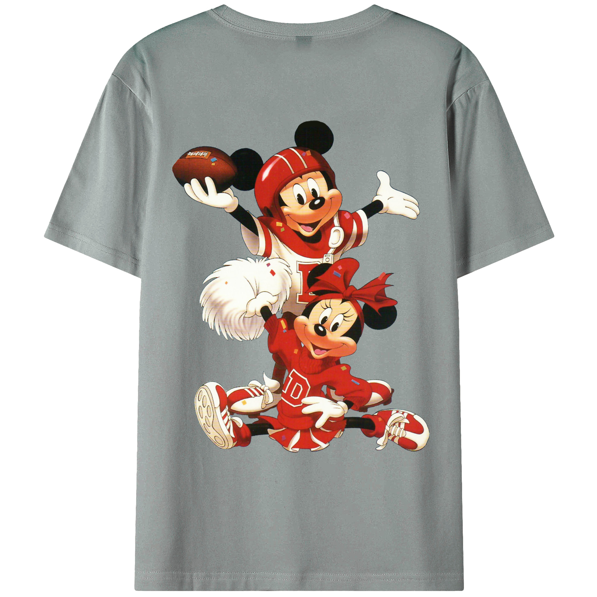 ミッキーマウス Mickey Mouse 綿100％ メンズ半袖Tシャツ（バックプリント） 通気性